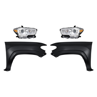 Replace® - 4-Piece Kit (Driver and Passenger Side Headlights, Driver and Passenger Side Fenders) (Standard Line)