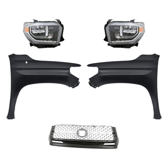 Replace® - 5-Piece Kit (Driver and Passenger Side Headlights, Grille, Driver and Passenger Side Fenders) (Standard Line)