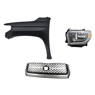 Replace® - 3-Piece Kit (Driver Side Headlight, Grille, Front Driver Side Fender) (Standard Line)