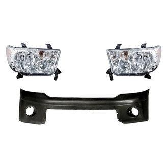 Replace® - 3-Piece Kit (Driver and Passenger Side Headlights, Front Bumper Cover) (Standard Line)