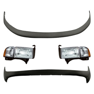 Replace® - 4-Piece Kit (Driver and Passenger Side Headlights, Front Lower Bumper Cover, Front Upper Bumper Cover) (Standard Line)
