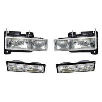 Replace® - 4-Piece Kit (Driver and Passenger Side Headlights, Driver and Passenger Side Turn Signal/Parking Lights) (CAPA Certified)