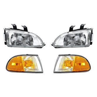 Replace® - 4-Piece Kit (Driver and Passenger Side Headlights, Driver and Passenger Side Turn Signal/Corner Lights) (Standard Line)