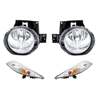Replace® - 4-Piece Kit (Driver and Passenger Side Headlights, Driver and Passenger Side Turn Signal/Parking Lights) (CAPA Certified)