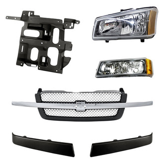 Replace® - 6-Piece Kit (Passenger Side Headlight, Driver and Passenger Side Grille Moldings, Grille, Passenger Side Headlight Support, Passenger Side Turn Signal/Parking Light) (Standard Line)