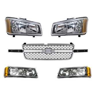 Replace® - 5-Piece Kit (Driver and Passenger Side Headlights, Grille, Driver and Passenger Side Turn Signal/Parking Lights) (Standard Line)