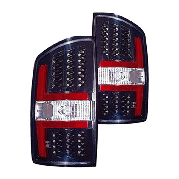 Replace® - Black/Red LED Tail Lights, Dodge Ram