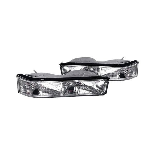 Replace® - Diamond Cut Driver and Passenger Side Chrome Turn Signal/Parking Lights