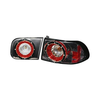 Replace® - Passenger Side Gunmetal/Red LED Tail Lights