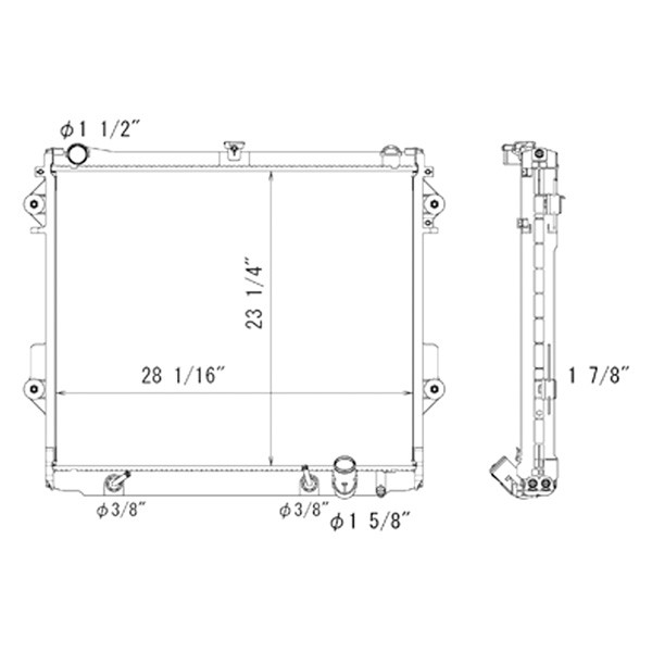 Replace® RAD13080 - Engine Coolant Radiator