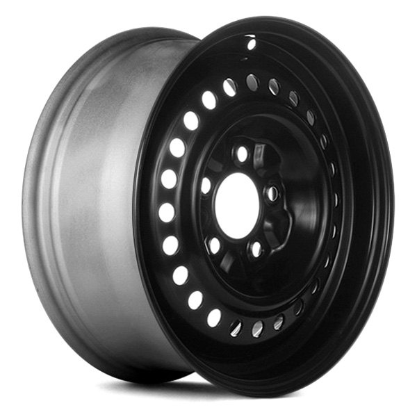 Replace® - 15 x 6.5 24-Hole Black Steel Factory Wheel (Remanufactured)
