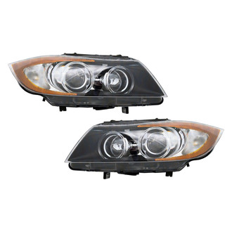 Replace® - Driver and Passenger Side Replacement Headlight Set Lens and Housing (Standard Line)