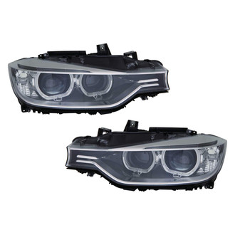 Replace® - Driver and Passenger Side Replacement Headlight Set Lens and Housing (Standard Line)