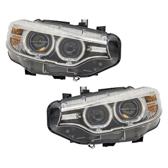 Replace® - Driver and Passenger Side Replacement Headlight Set Lens and Housing (Standard Line)