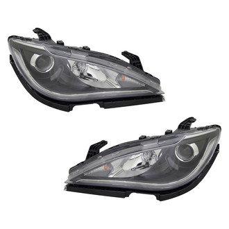 Replace® - Driver and Passenger Side Replacement Headlight Set Lens and Housing (Standard Line)