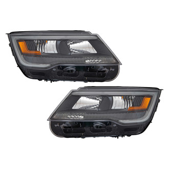 Replace® - Driver and Passenger Side Replacement Headlight Set Lens and Housing (Standard Line)