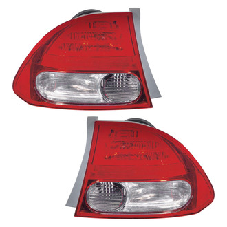 Replace® - Driver and Passenger Side Outer Replacement Tail Light Lens and Housings (Value Line)