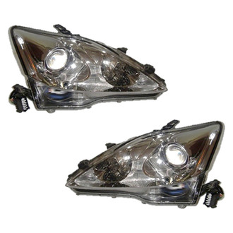 Replace® - Driver and Passenger Side Replacement Headlight Set Lens and Housing (Standard Line)