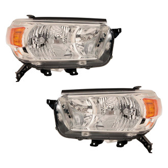 Replace® - Driver and Passenger Side Replacement Headlight Set Lens and Housing (Standard Line)