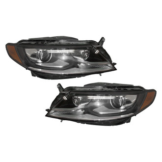 Replace® - Driver and Passenger Side Replacement Headlight Set Lens and Housing (Standard Line)
