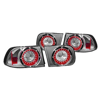 Replace® - Driver and Passenger Side Black/Red LED Tail Lights