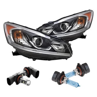 Replacement - Driver and Passenger Side Replacement Headlights and Bulbs Kit (CAPA Certified)