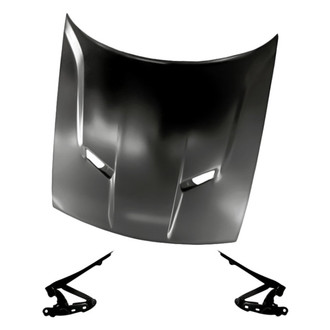 Replacement - 3-Piece (Hood Panel, Driver and Passenger Side Hood Hinge) (Standard Line)