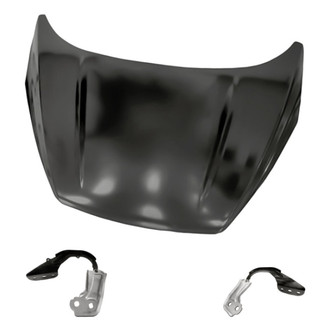 Replacement - 3-Piece (Hood Panel, Driver and Passenger Side Hood Hinge)