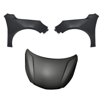 Replacement - 3-Piece (Hood Panel, Front Driver and Passenger Side Fender)