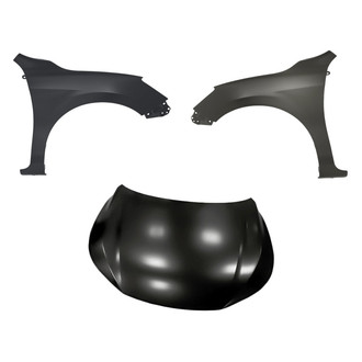 Replacement - 3-Piece (Hood Panel, Front Driver and Passenger Side Fender) (CAPA Certified)