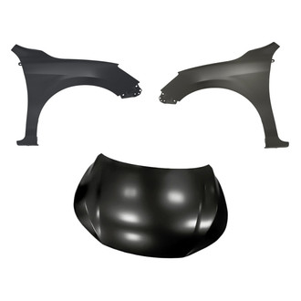 Replacement - 3-Piece (Hood Panel, Front Driver and Passenger Side Fender) (Standard Line)