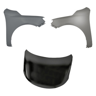 Replacement - 3-Piece (Hood Panel, Front Driver and Passenger Side Fender)