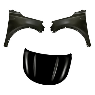 Replacement - 3-Piece (Hood Panel, Front Driver and Passenger Side Fender) (CAPA Certified)