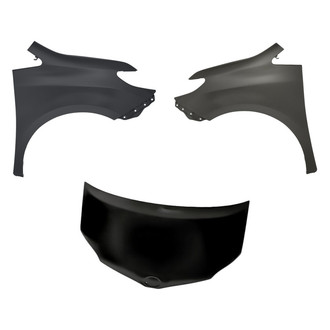 Replacement - 3-Piece (Hood Panel, Front Driver and Passenger Side Fender)