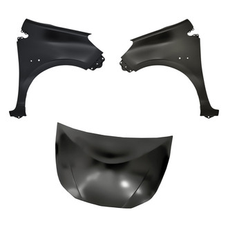 Replacement - 3-Piece (Hood Panel, Front Driver and Passenger Side Fender) (Standard Line)