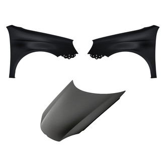 Replacement - 3-Piece (Hood Panel, Front Driver and Passenger Side Fender) (Standard Line)
