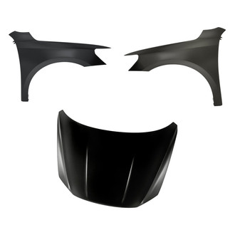 Replacement - 3-Piece (Hood Panel, Front Driver and Passenger Side Fender) (CAPA Certified)