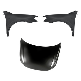 Replacement - 3-Piece (Hood Panel, Front Driver and Passenger Side Fender) (CAPA Certified)