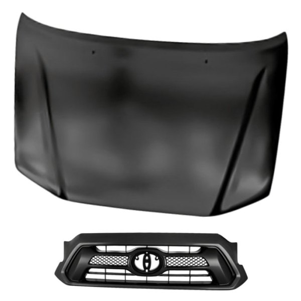 Replacement - 2-Piece (Hood Panel, Grille)