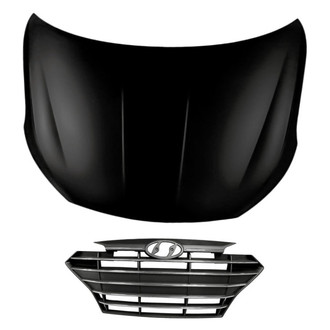Replacement - 2-Piece (Hood Panel, Grille) (Standard Line)