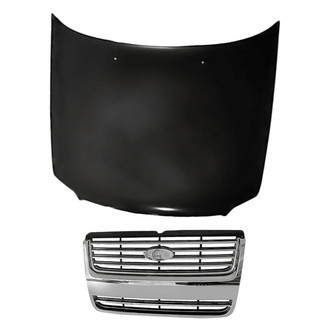 Replacement - 2-Piece (Hood Panel, Grille) (Standard Line)