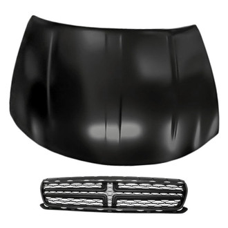 Replacement - 2-Piece (Hood Panel, Grille) (CAPA Certified)