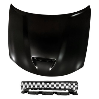Replacement - 2-Piece (Hood Panel, Grille) (CAPA Certified)