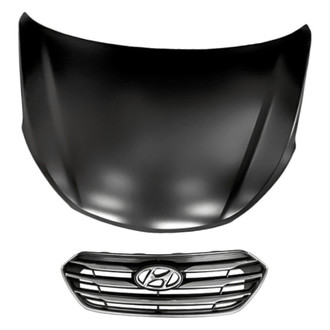 Replacement - 2-Piece (Hood Panel, Grille) (CAPA Certified)