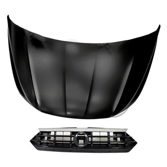 Replacement - 2-Piece (Hood Panel, Grille) (CAPA Certified)