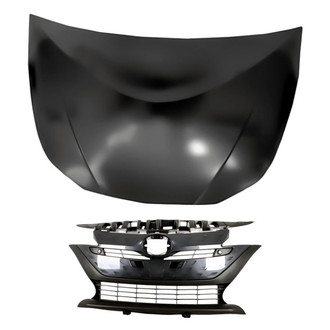 Replacement - 2-Piece (Hood Panel, Grille) (Standard Line)