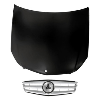 Replacement - 2-Piece (Hood Panel, Grille) (CAPA Certified)