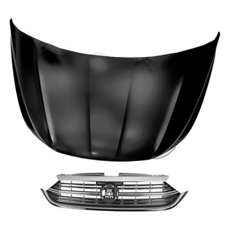 Replacement - 2-Piece (Hood Panel, Grille) (CAPA Certified)