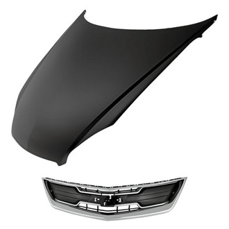 Replacement - 2-Piece (Hood Panel, Grille) (CAPA Certified)