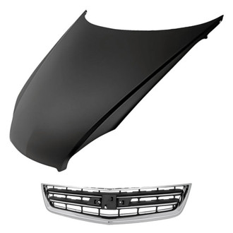 Replacement - 2-Piece (Hood Panel, Grille) (CAPA Certified)